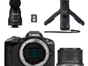 Canon 24.2 MP EOS R50 Mirrorless Camera Content Creator Kit with RF-S, 18-45 mm, IS STM Lens