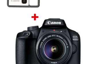 Canon EOS 4000D Body, EF-S 18-55 mm III Lens, Black + Canon IVY REC Outdoor Activity Camera, Assorted Color