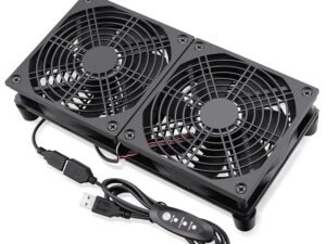 GDSTIME Dual 120mm 5V USB Fans, 102CFM Big Airflow Fan Cooling for Router TV Box Micro Computer and Other Electronics