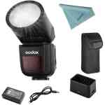 Godox V1-C Round Head Flash Speedlight for Canon, 76Ws 2.4G TTL, 1/8000 HSS, 1.5 sec. Recycle Time,with Lithimu Battery, 10 Level LED Modeling Lamp