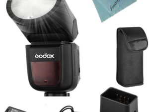 Godox V1-C Round Head Flash Speedlight for Canon, 76Ws 2.4G TTL, 1/8000 HSS, 1.5 sec. Recycle Time,with Lithimu Battery, 10 Level LED Modeling Lamp