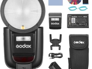 GODOX V1 Pro S 2.4G Flash Speedlite for Wireless Camera, E-TTL II Automatic Flash, M/TTL Flash Mode, Power Port, Removable Under Flash, 24 Gel Packets Compatible with Sony Cameras