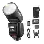 Godox V1 TTL Flash Round Head for Canon, Black