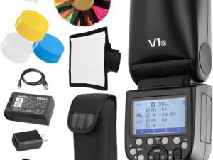 Godox V1 V1S V1-S Flash, 1.5 sec Recycle Time,1/8000 HSS, 480 Full Power Shots, Interchangeable 2600mAh Lithimu Battery for Sony Camera