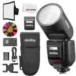 Godox V1Pro C Round Head Camera Flash 2.4G X Wireless HSS 76Ws E-TTL Li-ion Round Head Camera Speedlight With External Flash SU-1 For Canon