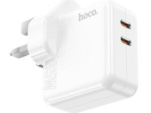 Hoco Dual Port 35 W USB-C Power Adapter, White, C11OB