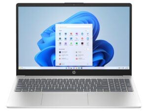 HP 15.6 FHD Notebook, Intel Core i7-1255U Processor, 16 GB RAM, 512 GB SSD Storage, Windows 11, Natural Silver, 15-FD0131NE