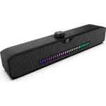 HP DHS-4200 Wired LED Computer Speaker, 2x 3W Rated Power, 3.5mm Jack Audio & USB Power Supply, 52mm Speaker Size, Bright LED, Black | DHS-4200