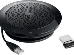 Jabra Speak 510+ Speaker Phone - Microsoft Certified Portable Conference Speaker with Bluetooth Adapter and USB - Connect with Laptops, Smartphones an