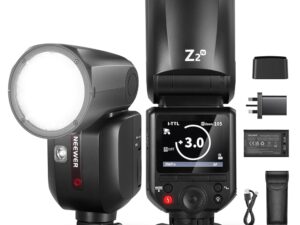 NEEWER Z2-N 2.4G TTL Round Head Flash Speedlite for Nikon, Upgraded UI, 2 Adjustable Modeling Lamps, TTL/M Quick Switch TCM Key, 76Ws Speedlight 1/8000s HSS 7.4V/2600mAh Battery...