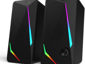 Redragon GS510 Waltz Gaming Speaker, 5W x2 Speaker RMS, USB + 3.5mm Connectivity, 8 Light Modes Touch, 2.0 Channel, Volume Knob, Plastic Material, Bla