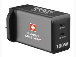 Swiss Military 100 W GaNII USB-C Power Adapter, Grey