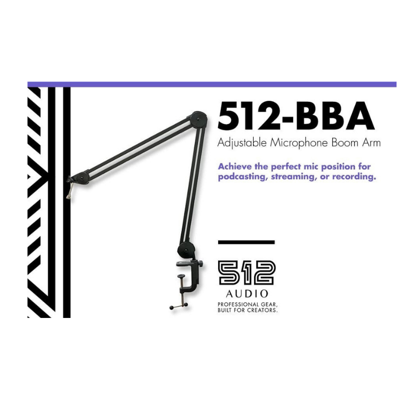 512 AUDIO ADJUSTABLE BOOM ARM FOR PODCASTING BROADCASTIN STREAMING AND RECORDING