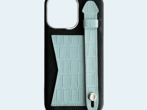 AA Cases Crocodile Strap and Wallet Case For iPhone 15 Pro Max - Sky Blue
