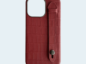 AA Cases Crocodile With Strap Case For iPhone 14 Pro Max 6.7 - Maroon
