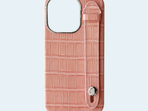 AA Cases Crocodile with Strap Case For iPhone 15 Pro 6.1 - Pink