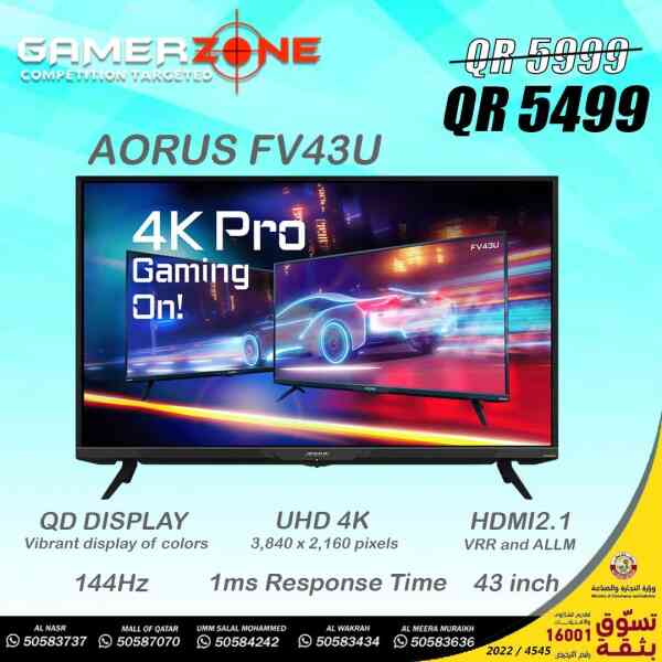 AORUS FV43U Gaming Monitor