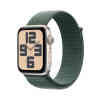 Apple Watch SE GPS, 40 mm Starlight Aluminium Case with Lake Green Sport Loop, MXEH3QA/A