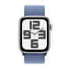 Apple Watch SE GPS Aluminium Case with Winter Blue Sport Loop, 45 mm, Silver