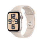 Apple Watch SE GPS, Starlight Aluminium Case with Starlight Sport Band, 44 mm, S/M, MRE43
