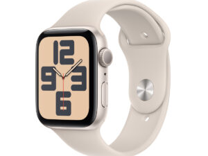 Apple Watch SE GPS, Starlight Aluminium Case with Starlight Sport Band, 44 mm, S/M, MRE43