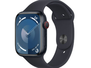 Apple Watch Series 9 GPS + Cellular, Midnight Aluminium Case with Midnight Sport Band, 45 mm, M/L MRMD3