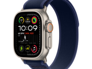 Apple Watch Ultra 2 GPS + Cellular, 49 mm Natural Titanium Case with Blue Trail Loop - M/L