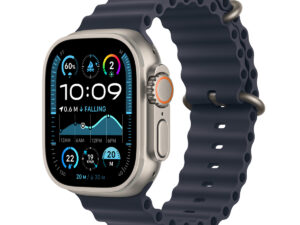 Apple Watch Ultra 2 GPS + Cellular, 49 mm Natural Titanium Case with Navy Ocean Band