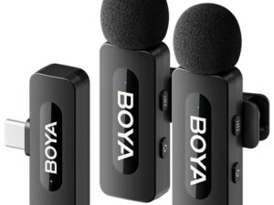 BOYA BY-V20 wireless microphone Noise Cancellation Lavalier Microphone Mini Mic 100M Transmission microphone for Vlogging TikTok YouTube Content Creators Live Streaming...
