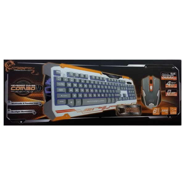 DRAGON WAR GAMING MOUSE & KEYBOARD COMBO WHITE