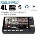 FeelWorld L4 HDMI Livestream Switcher with 10.1" LCD Monitor