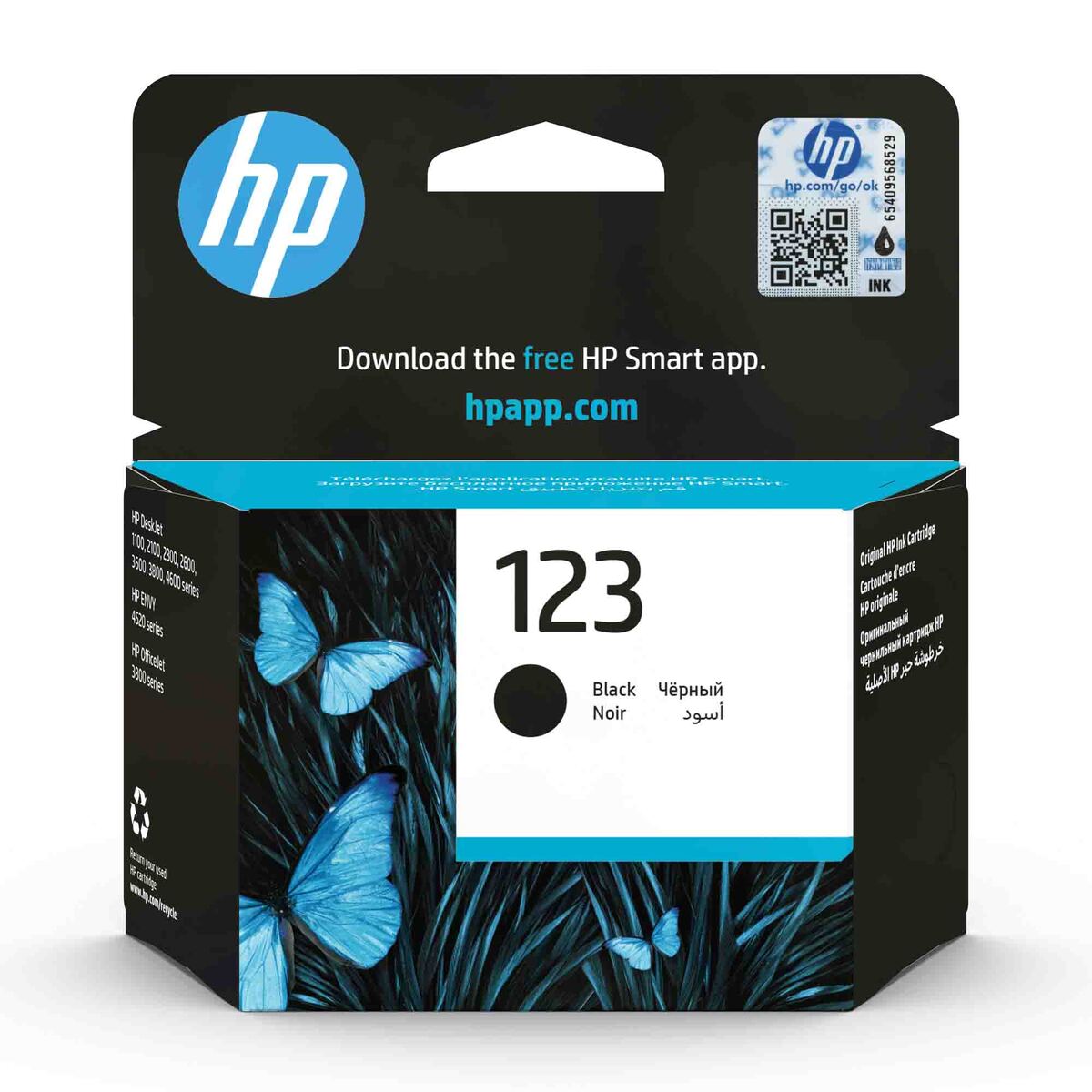 HP 123 Original Ink Cartridge (F6V17AE),Black