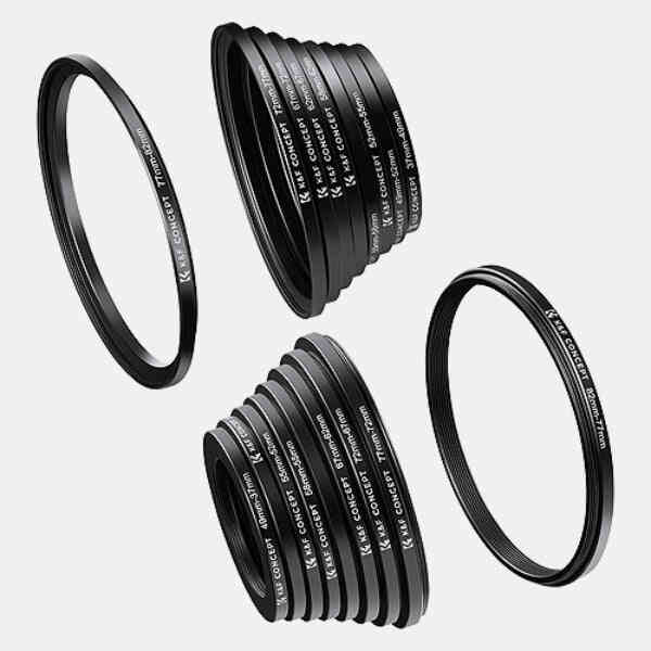 K&F Concept 18 Pieces Filter Ring Adapter Set