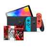 Nintendo Switch OLED Model -Neon Blue/Neon Red + 3 Games Pack. Deadly premonition + the princess Guide + demonex.