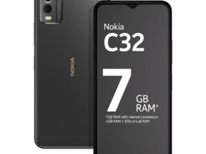 Nokia C32 4G Smartphone, 6 GB + 6 GB Virtual RAM, 128 GB Storage, Charcoal, TA1534