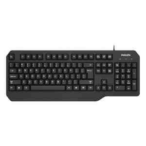 Philips Wired Keyboard with English Arabic Layout, USB 2.0, Black SPK6202