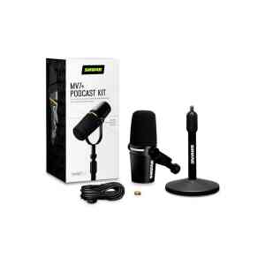 Podcast Microphone Bundle, Enhanced Audio, LED Touch Panel, USB-C & XLR Outputs, Auto Level Mode, Digital Pop Filter, Reverb Effects, Podcasting, Streaming, Recording MV7+K-BNDL...