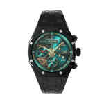 Porodo CristalloAP Smart Watch Blue Dial with Extra Grey Silicone Band, Black