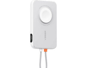 Porodo Slim watch charger power bank, 5000 mAh, White, PD-PBFCH027-WH