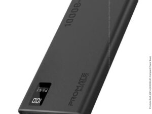 Promate Compact Power Bank, 10000 mAh, Black, Bolt-10 Pro