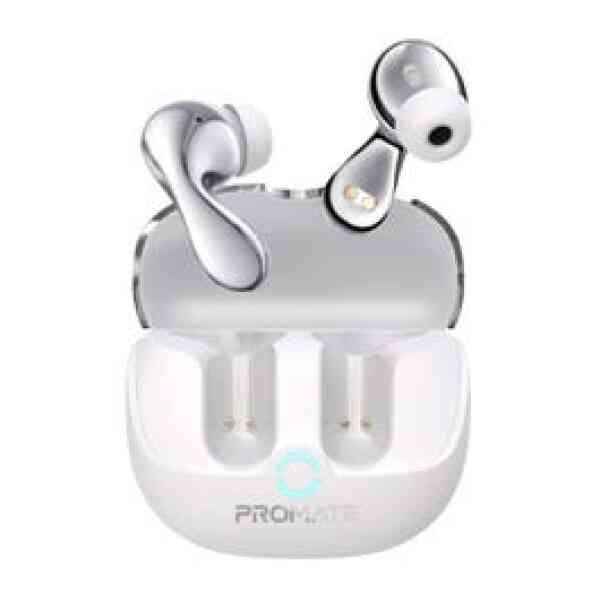 Promate Hybrid Anc TWS Earbuds With 40 Hours Play Back White