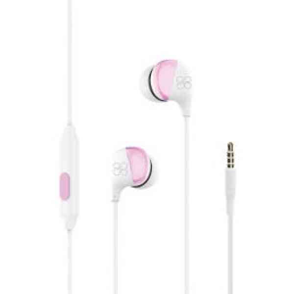 Promate Metallic Styled Wired Earphones With Microphone White