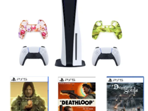 PS5 CONSOLE + EXTRA CONTROLLER +SILICON SKIN COVERS+ 3 PS5 GAMES
