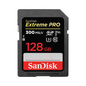 SanDisk Extreme PRO 128GB 300/260 MB/S UHS-II V90 SDXC Memory Card(SDSDXDK-128G-GN4IN)