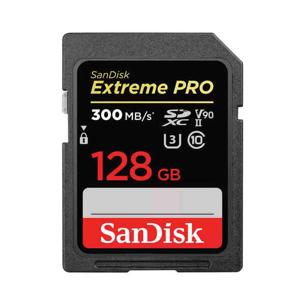 SanDisk Extreme PRO 128GB 300/260 MB/S UHS-II V90 SDXC Memory Card(SDSDXDK-128G-GN4IN)