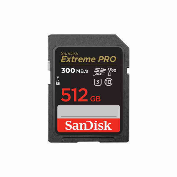 SanDisk Extreme Pro 512GB SDXC UHS II Memory Card with 300MPBS Read Speed(SDSDXDK-512G-GN4IN )