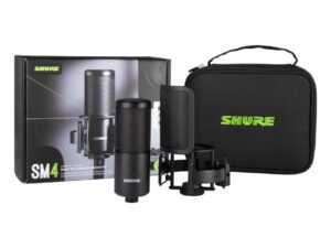Studio Recording Microphone Kit, XLR Home Studio Condenser Mic with Mix-Ready Audio - All-Metal Construction, Includes Detachable Magnetic Pop Filter & Shock Mount SM4-K-KIT Black