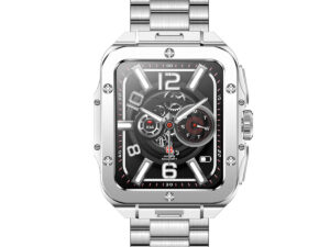 Swiss Military Alps2 Smart Watch, Silver Frame and Silver Stainless Steel Strap, 1.85 inch