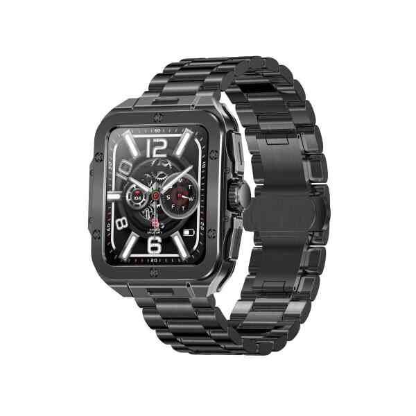 Swiss Military Smart Watch Alps 2,Gunmetal frame and Stainless Steel Strap, Square Face