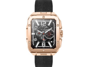 Swiss Military Smart Watch Alps 2 Rose Gold Frame Black Leather Strap